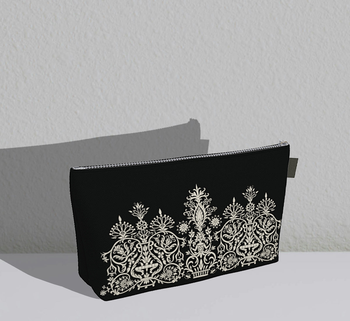 Black/Cream Cretan Mermaid | Large Makeup bag