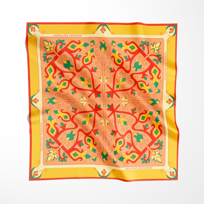 Red Mesogeia Blooms | Square Silk Scarf