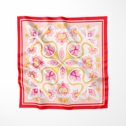 Pink Attica Garden | Square Silk Scarf