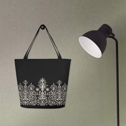 Blk/Wht Cretan Mermaid | Large Tote Bag