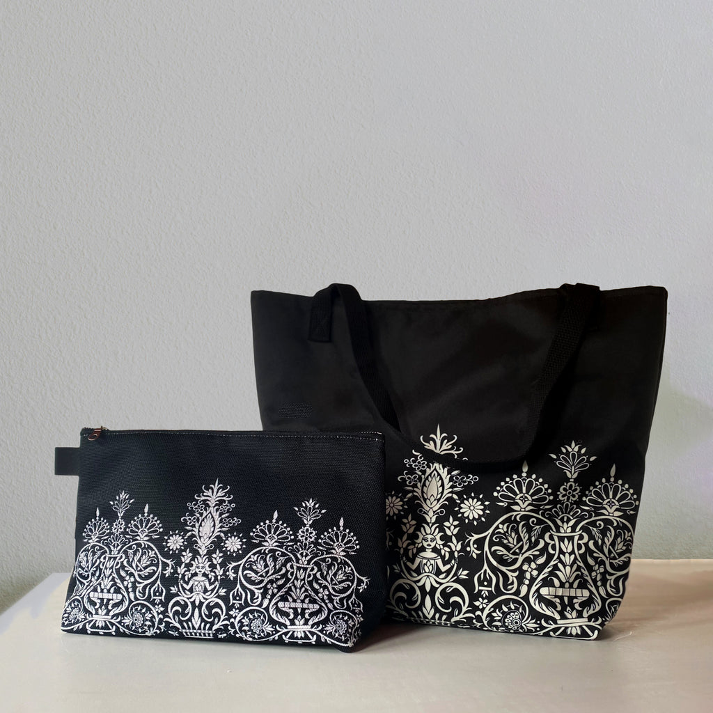 Black Cretan Mermaid Bundle - Tote and Makeup bag