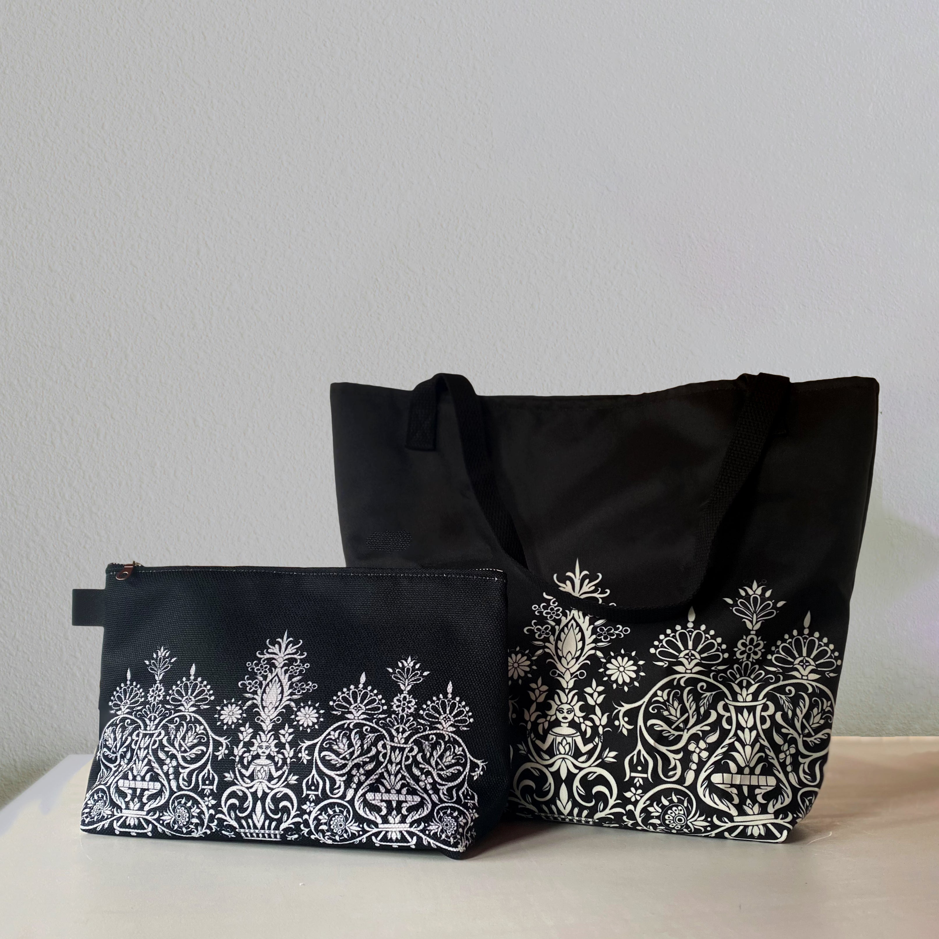 Black Cretan Mermaid Bundle - Tote and Makeup bag