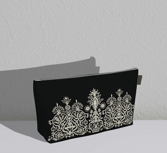 Black/Cream Cretan Mermaid | Large Makeup bag