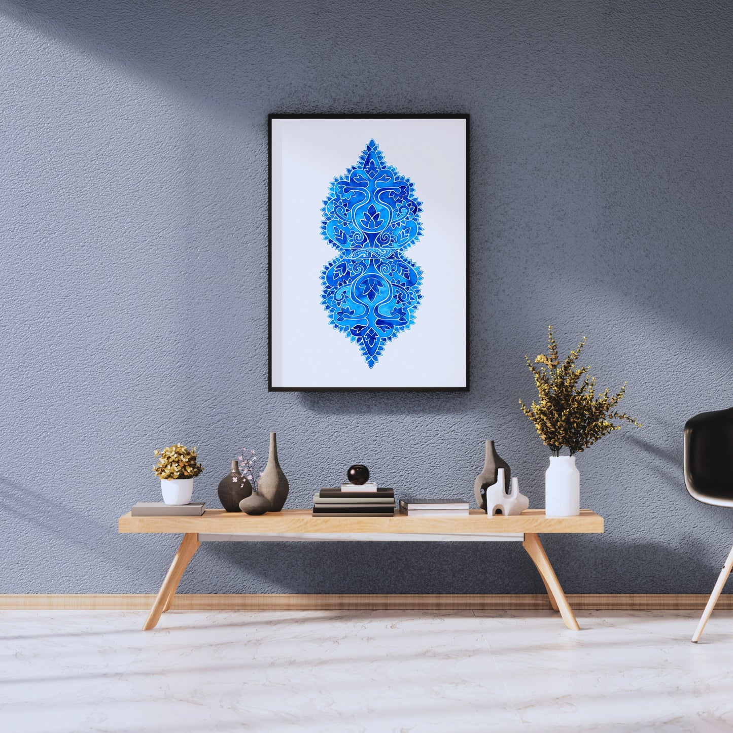 Blue Mesogeia Floral | Art Print