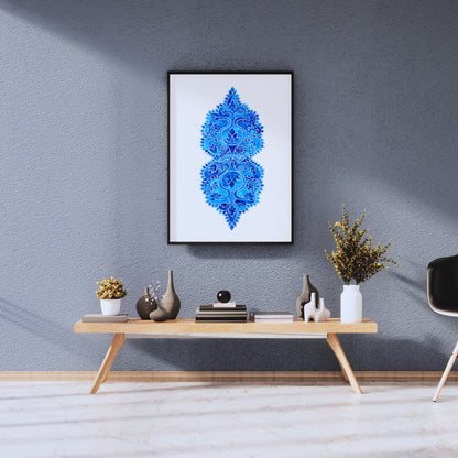 Blue Mesogeia Floral | Art Print